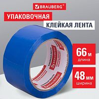 Скотч BRAUBERG синий, 48 мм х 66 м, толщина 45 микрон, 440076 картинка 